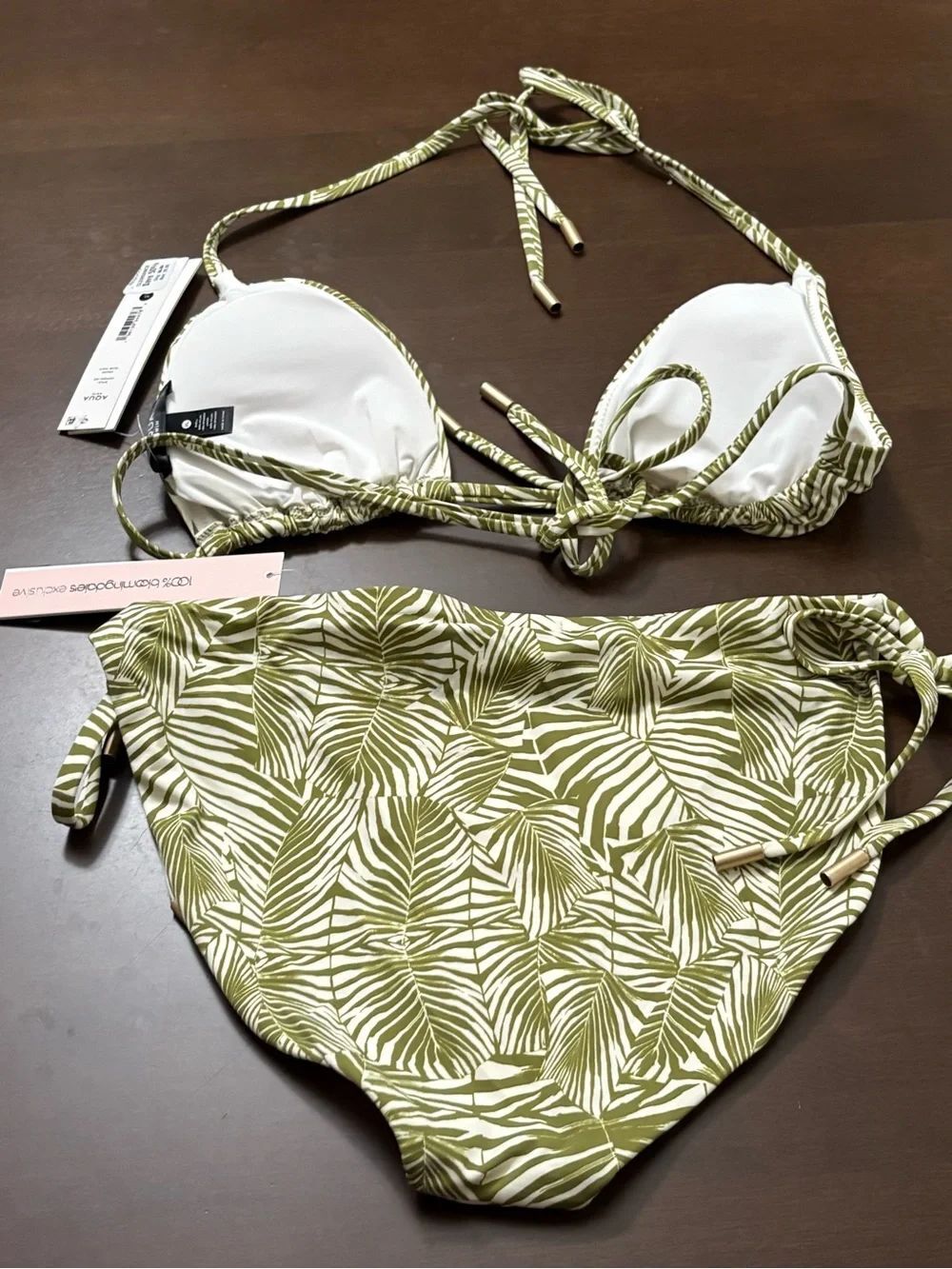 Aqua String Triangle Bikini - Top and Bottom Set - Picture 8 of 8